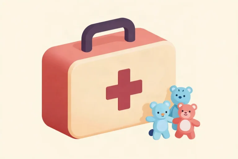Hero illustration for the article “Caring for a Newborn: First Aid Tips”