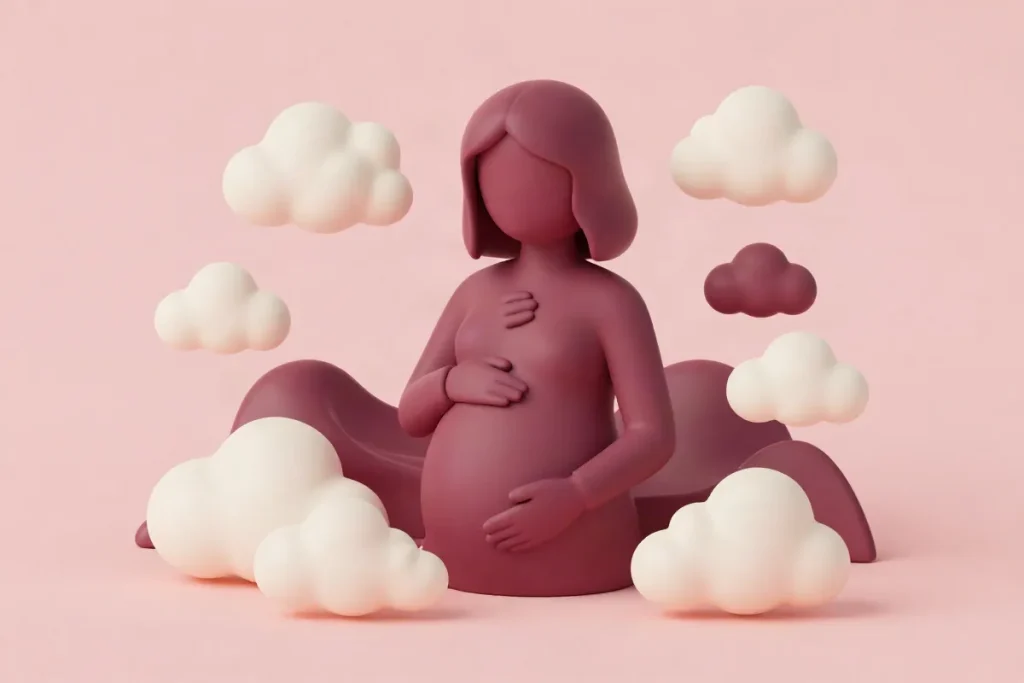 Illustration for the article “How Stress Affects Pregnancy and Fetal Development in 2026”